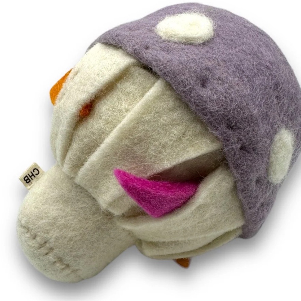 Fair Trade Mushroom Dog Felt Toy, Lavender, NWT